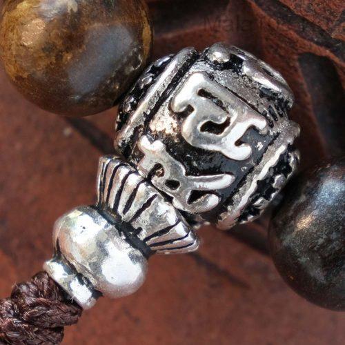 Изящные буддийские четки-браслет из бронзита 27 бусин