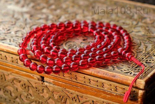 Буддийские четки из янтаря «кровь дракона» 108 бусин