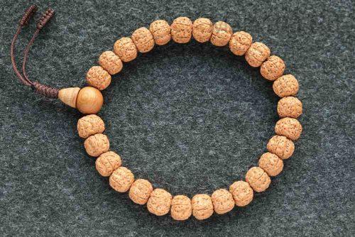 Крупные буддийские четки-браслет из рудракши 27 бусин