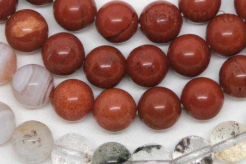 Буддийские четки из красной яшмы, белого агата и агата «аквариум» 108 бусин